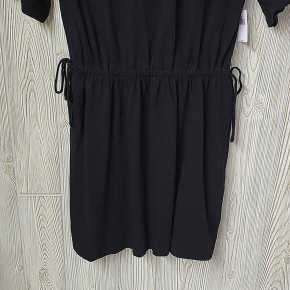 Old Navy Solid Black Short Sleeve Cinched Waist Tee Shirt Dress Womens S NWT - Picture 3 of 13